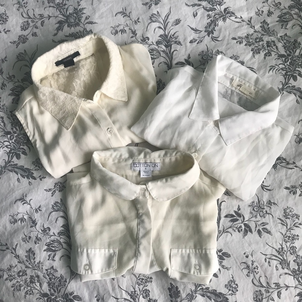 $10 for 3 Sleeveless Button Ups: White Edition